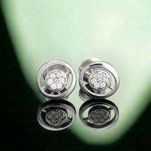 Round Cluster Open Circle Stud Earrings