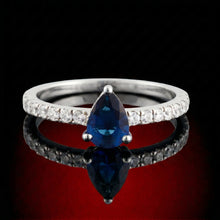 Pear Sapphire Pave Ring