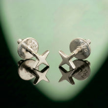 Silver X-Shaped Stud Earrings