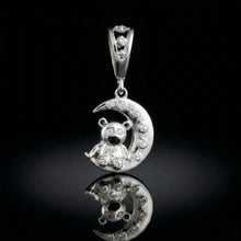Teddy Bear on Moon Pendant