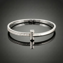 Rose Gold T-Motif White Stone Kada