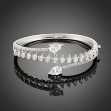 Silver Pear-Cut White Stone Kada