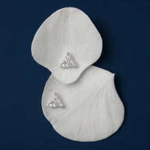 Silver Triangle White Stone Stud Earrings