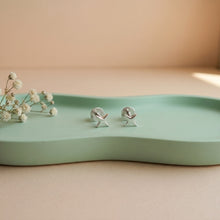 Silver X-Shaped Stud Earrings