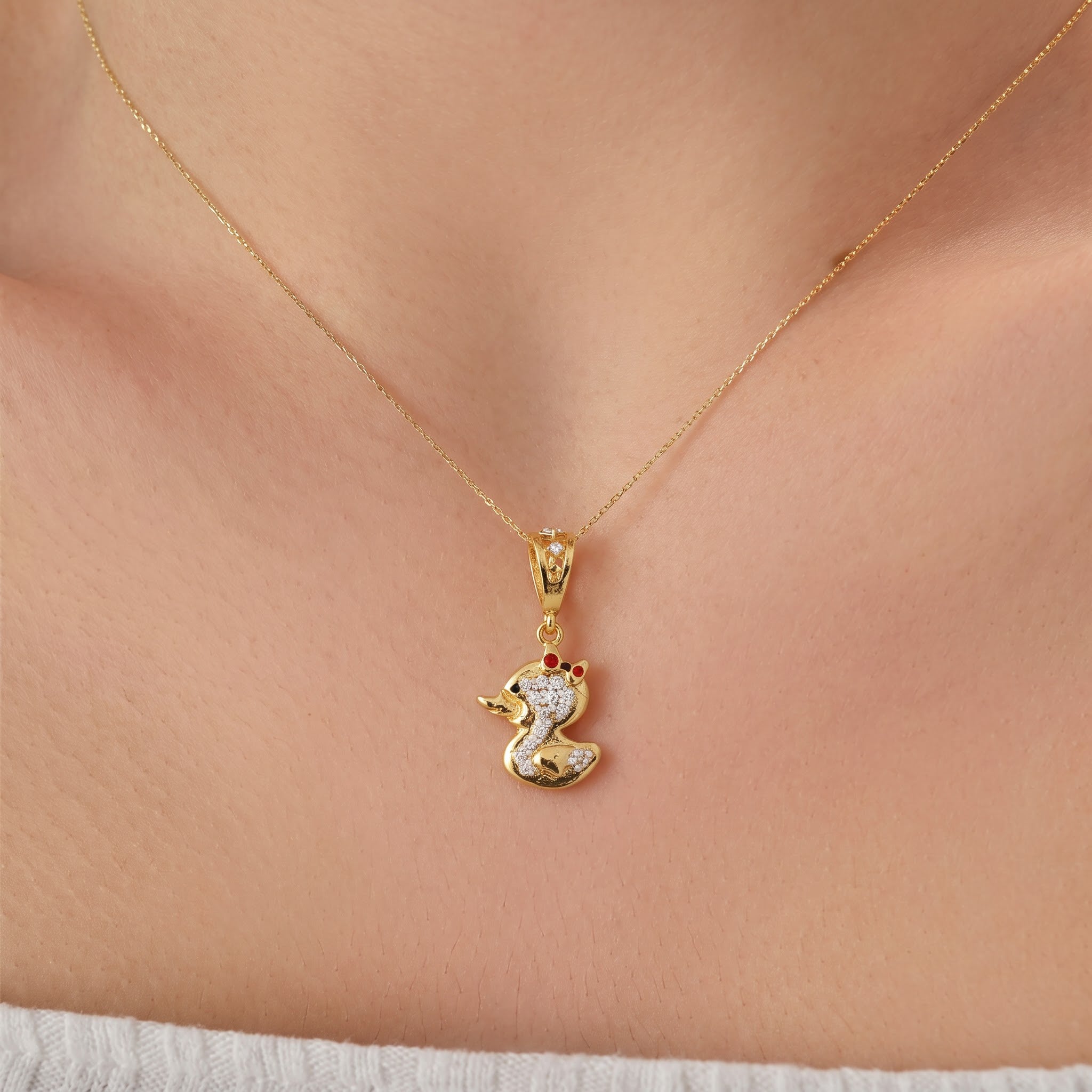 Duck Pendant with Chain