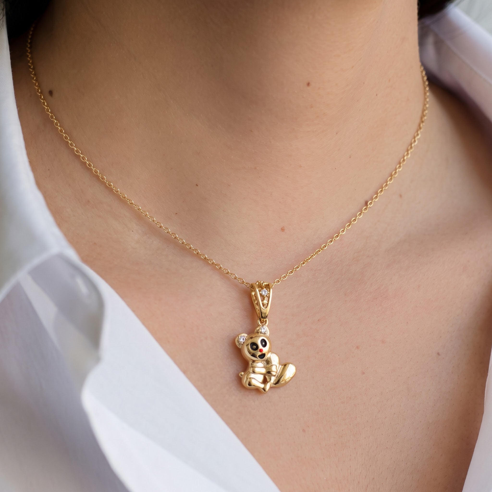 Panda Bear Pendant with Chain